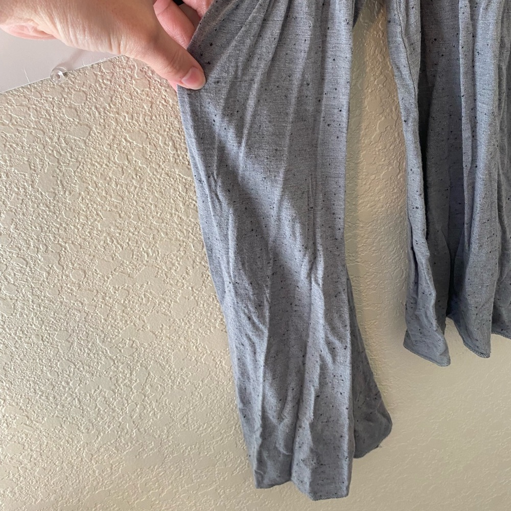 Gray, open shoulder, long sleeve shirt - Picture 3 of 5